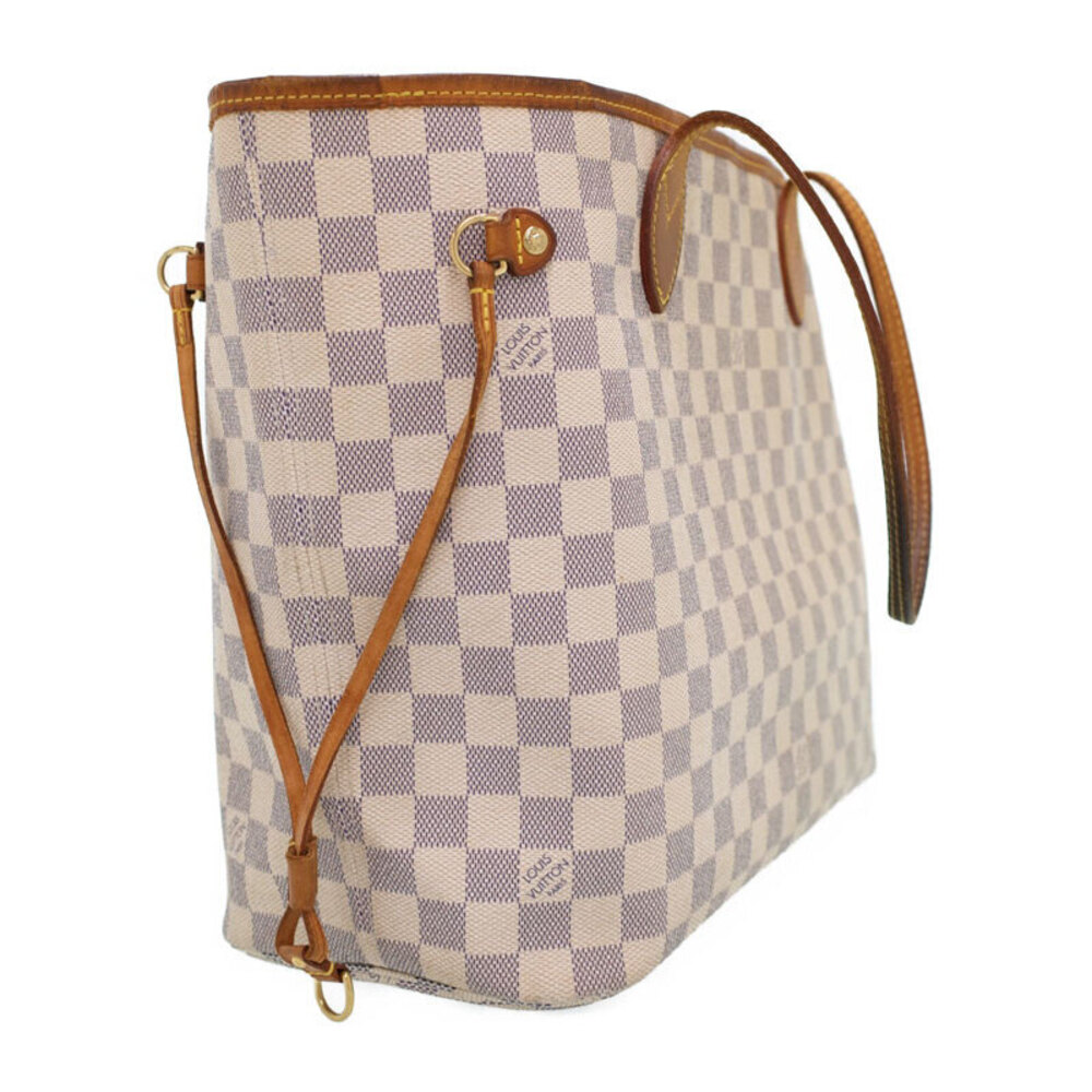 Louis Vuitton Bag White Tote Damier Neverfull Azur - Picture 1 of 8